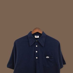 Vintage 1970s Nike Navy Polo Shirt